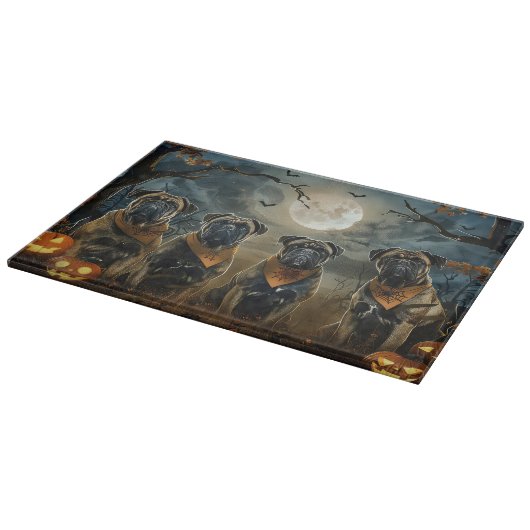 Bullmastiff Halloween Spooky Snijplank (Hoek)