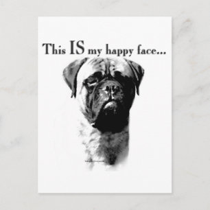 Bullmastiff Happy Face Briefkaart