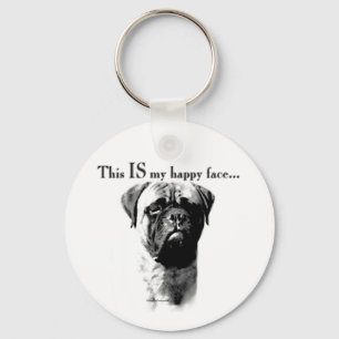 Bullmastiff Happy Face Sleutelhanger