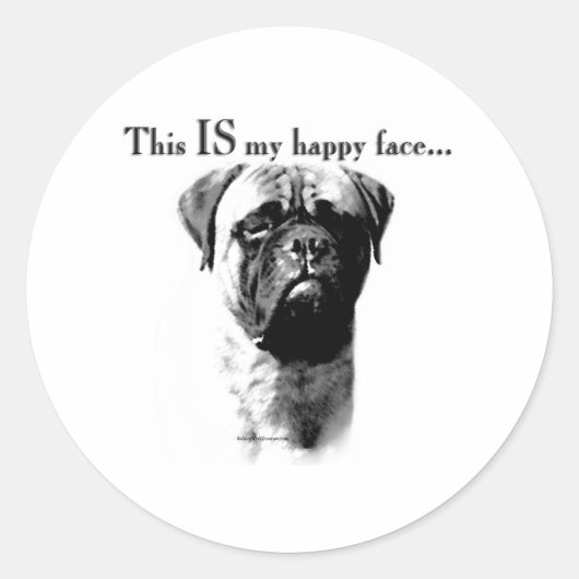 Bullmastiff Happy Face - Sticker (Voorkant)