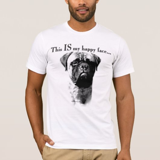 Bullmastiff Happy Face T-shirt (Voorkant)