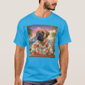 Bullmastiff Hawaiian Tee Shirt (Voorkant)