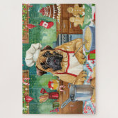 Bullmastiff Holiday Baking: Feestelijke Kerst Legpuzzel (Verticaal)