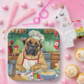 Bullmastiff Holiday Baking: Feestelijke Kerst Papieren Bordje (Feest)