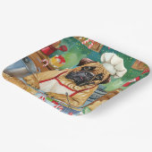 Bullmastiff Holiday Baking: Feestelijke Kerst Papieren Bordje (Gebogen)