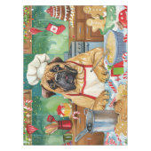 Bullmastiff Holiday Baking: Feestelijke Kerst Tafelkleed (Voorkant)