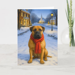 Bullmastiff Holiday Card Feestdagen Kaart