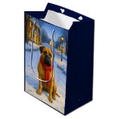 Bullmastiff Holiday Card Medium Cadeauzakje (Voorkant Gekanteld)