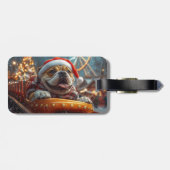 Bullmastiff Hond Achterbaan Kerst Bagagelabel (Achterkant horizontaal)