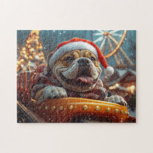 Bullmastiff Hond Achterbaan Kerst Legpuzzel