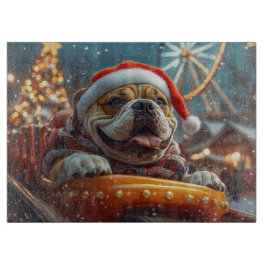 Bullmastiff Hond Achterbaan Kerst Snijplank