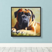 Bullmastiff-hond Canvas Afdruk (Insitu (Houten vloer))