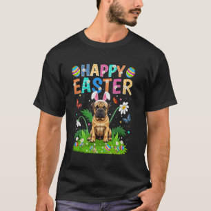 Bullmastiff Hond Gelukkig Pasen Eieren Jacht Konij T-shirt