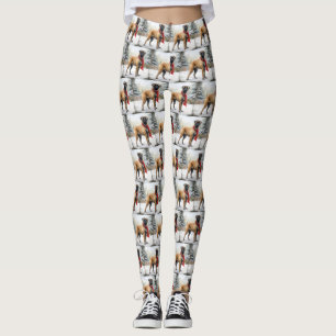 Bullmastiff-hond in de sneeuw Kerstmis Leggings