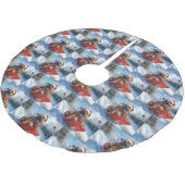 Bullmastiff Hond in Sledge Laat het Sneeuw Kerstmi Kerstboom Rok (Gekanteld)