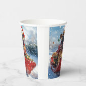 Bullmastiff Hond in Sledge Laat het Sneeuw Kerstmi Papieren Bekers (Rechts)