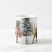 Bullmastiff Hond in Sneeuw Kerstmis Koffiemok (Center)