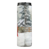 Bullmastiff Hond in Sneeuw Kerstmis Thermosbeker (Achterkant)