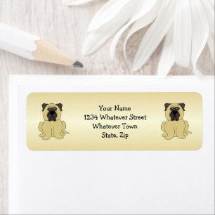 Bullmastiff-hond ontwerp retouradres etiket