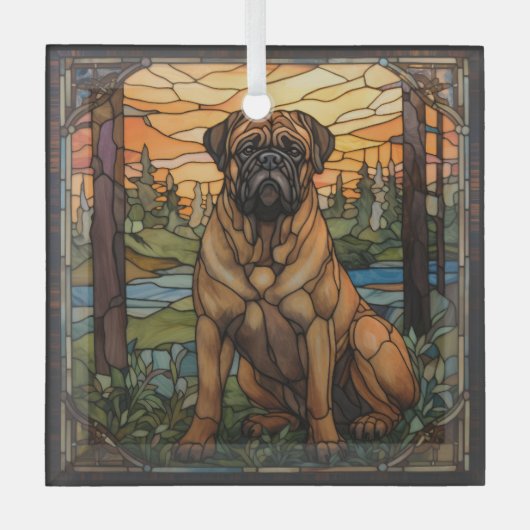 Bullmastiff hond ornament (Voorkant)