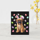 Bullmastiff Hond Paaseieren Hunt Bunny Ear Bullmas Kaart (Gele Bloem)