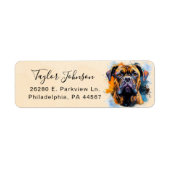 Bullmastiff-hond retouradreslabel etiket (Voorkant)