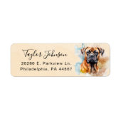 Bullmastiff-hond retouradreslabel etiket (Voorkant)