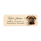 Bullmastiff-hond retouradreslabel etiket (Voorkant)