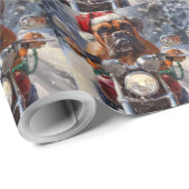 Bullmastiff Hond Rijden Motorfiets Kerstmis Cadeaupapier (Rol Hoek)
