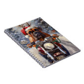 Bullmastiff Hond Rijden Motorfiets Kerstmis Notitieboek (Rechterzijde)