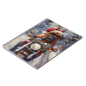 Bullmastiff Hond Rijden Motorfiets Kerstmis Notitieboek (Linkerzijde)