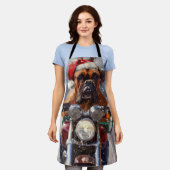 Bullmastiff Hond Rijden Motorfiets Kerstmis Schort (Gedragen)