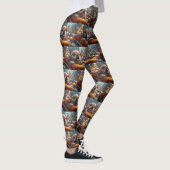 Bullmastiff Hond Roller Coaster Kerstmis  Leggings (Rechts)