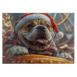 Bullmastiff Hond Roller Coaster Kerstmis Snijplank