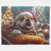 Bullmastiff-hond rollercoaster Kerst  Fleece Deken (Voorkant (Horizontaal))