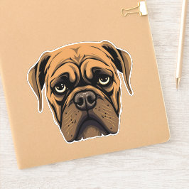 Bullmastiff hond schattig puppy gezicht contour sticker