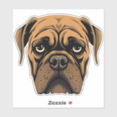 Bullmastiff hond schattig puppy gezicht contour sticker (Vel)
