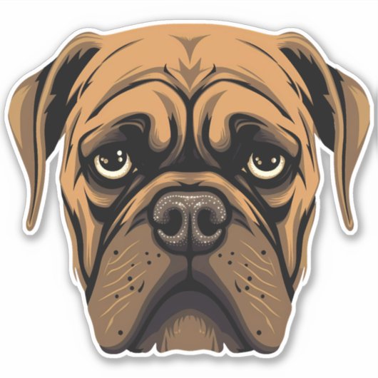 Bullmastiff hond schattig puppy gezicht contour sticker (Voorkant)