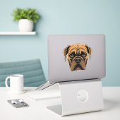 Bullmastiff hond schattig puppy gezicht contour sticker (Laptop op bureau)