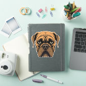 Bullmastiff hond schattig puppy gezicht contour sticker (iPad Cover)