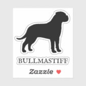 Bullmastiff Hond Silhouet Waterdicht Vinyl Decal Sticker (Vel)