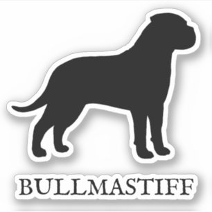 Bullmastiff Hond Silhouet Waterdicht Vinyl Decal Sticker