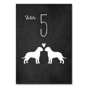 Bullmastiff Hond Silhouetten bruiloft receptie Kaart