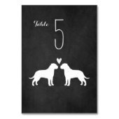 Bullmastiff Hond Silhouetten bruiloft receptie Kaart (Achterkant)