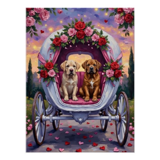 Bullmastiff hond Valentijnsdag Perfect Poster (Voorkant)