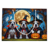 Bullmastiff Honden Pompoen Halloween Grappig Groot Cadeauzakje (Achterkant)