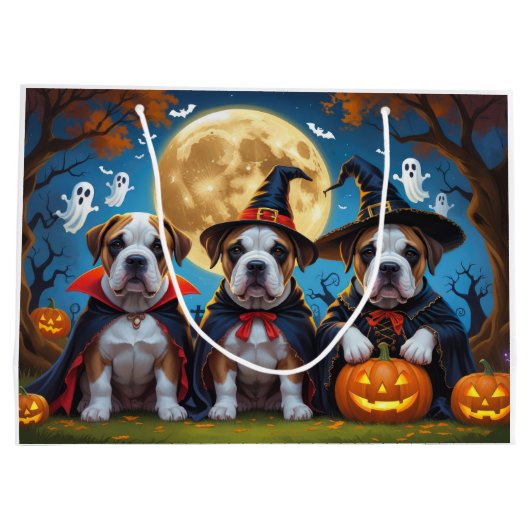 Bullmastiff Honden Pompoen Halloween Grappig Groot Cadeauzakje (Achterkant)