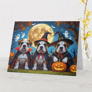Bullmastiff Honden Pompoen Halloween Grappig Kaart