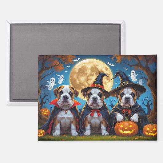 Bullmastiff Honden Pompoen Halloween Grappig Magneet (Voorkant / Achterkant)