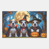 Bullmastiff Honden Pompoen Halloween Grappig Rechthoekige Sticker (Voorkant)